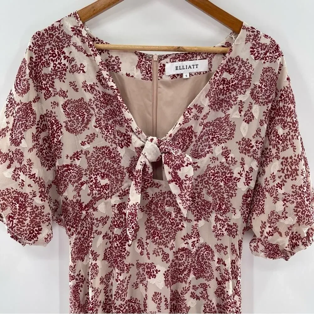 Revolve Elliatt Iridescent Sheath V-Neck Puff Sleeve Cocktail Dress Size Small - Picture 6 of 16